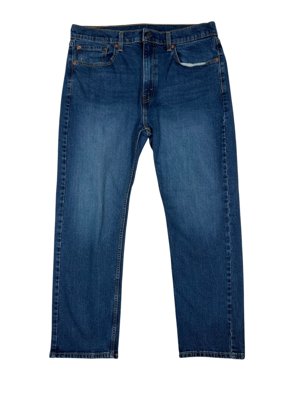 LEVI’S 505 MENS regular fit STRAIGHT LEG JEANS MED/DARK WASH size 36x30 EUC
